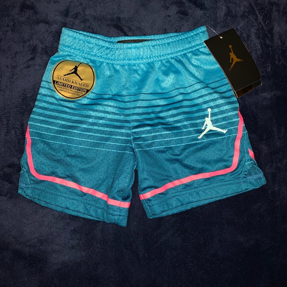 Jordan Kids Shorts Teal with Pink Accent